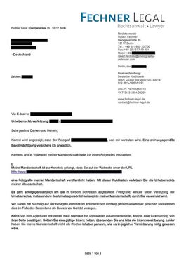 Abmahnung von Robert Fechner