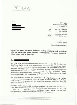 Abmahnung von Daniel Sebastian 2017