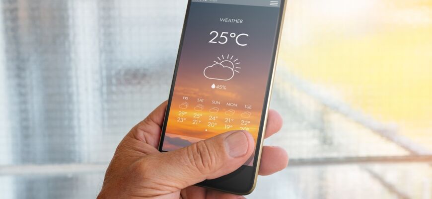 Wetter App auf Smartphone