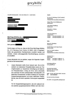 Abmahnung von Mad Dogg Athletics