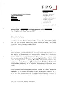 Abmahnung von Microsoft