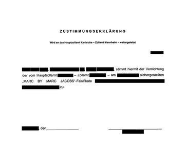 Zustimmungserklärung von Marc Jacobs