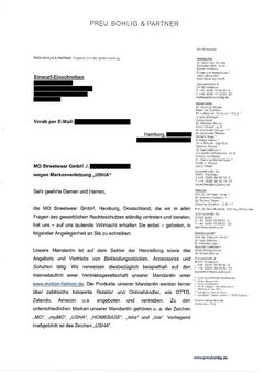 Abmahnung von Mo Streetwear