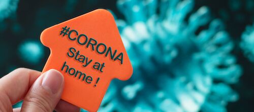Corona Stay home Schild
