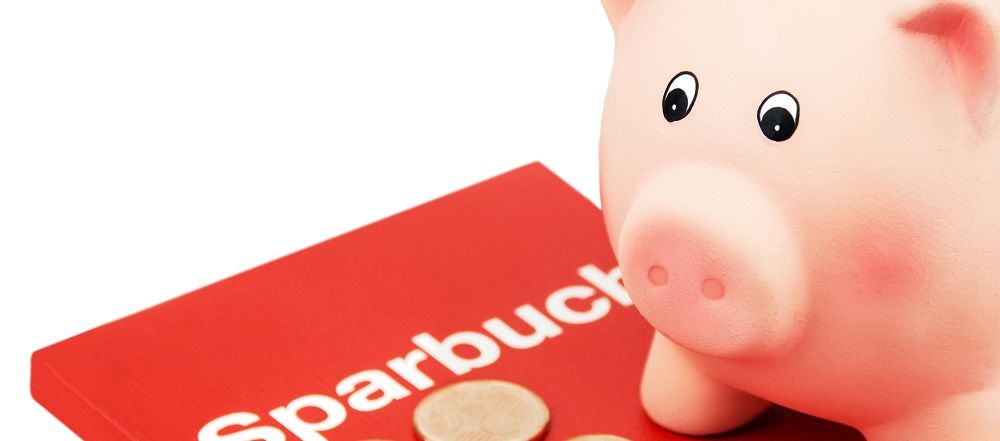 Sparschwein auf Sparbuch