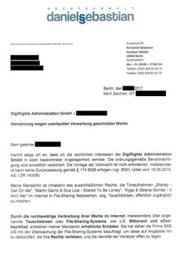 Daniel Sebastian warning letter 2017
