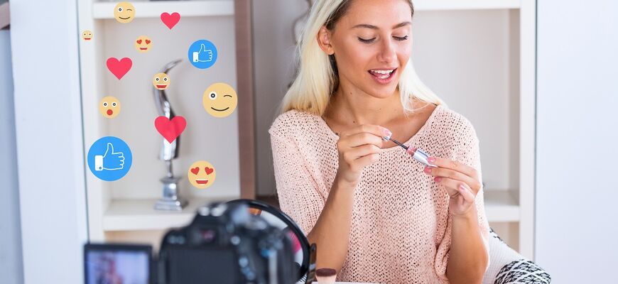 Influencerin stellt Make Up im Instagram Livestream vor