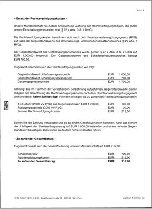 Kosten Frommer Legal Abmahnung