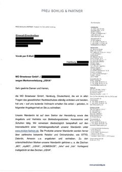Abmahnung von Mo Streetwear