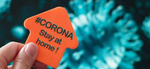 Corona Stay home Schild